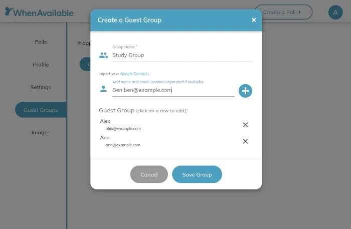 create a guest group in your hub