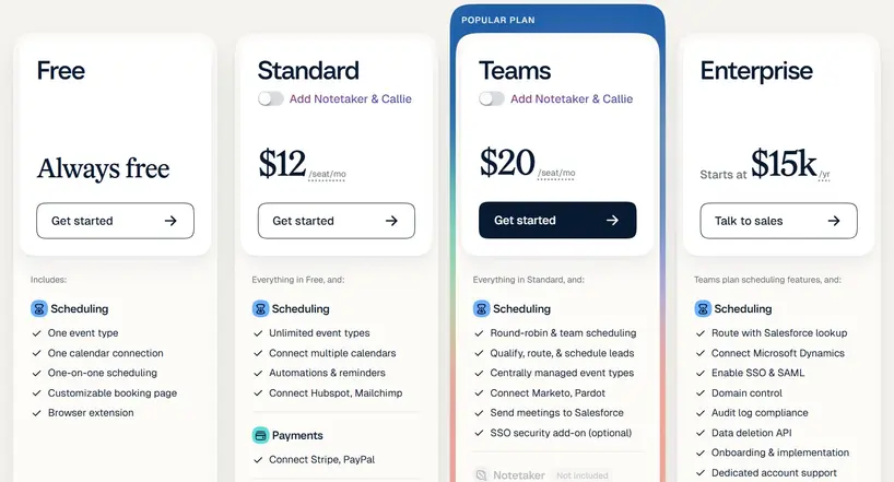 Calendly pricing