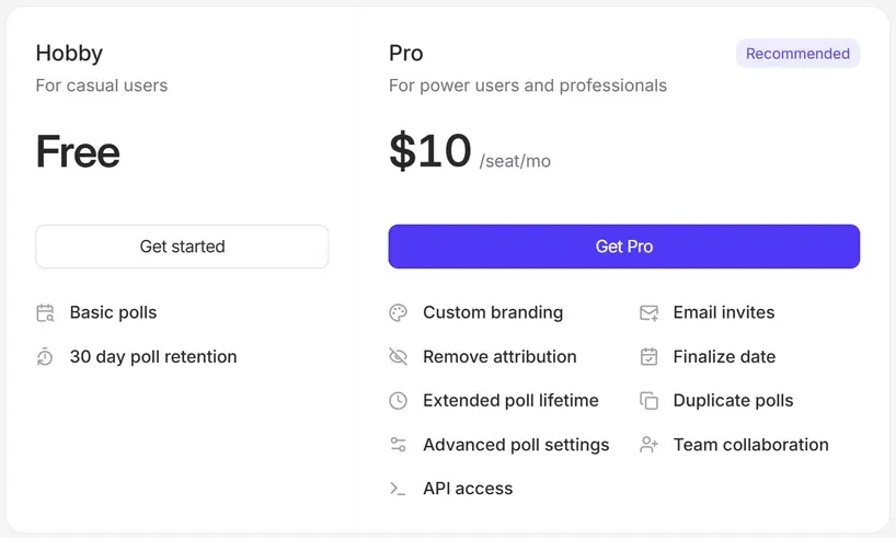 Rallly pricing