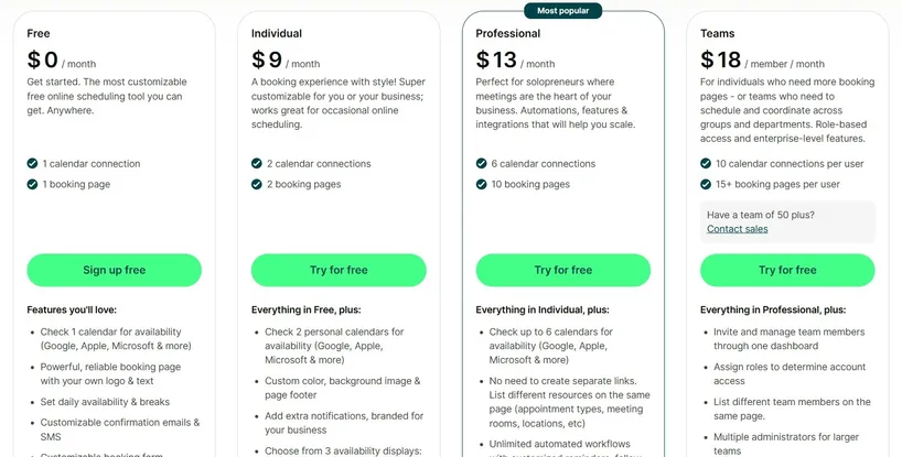 YouCanBookMe pricing
