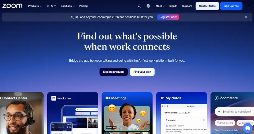 Zoom homepage