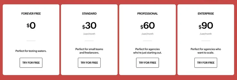 Screenshot of Zoho recruit's staffing pricing