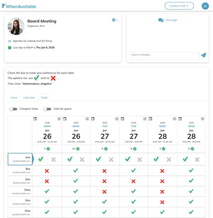 An example WhenAvailable poll