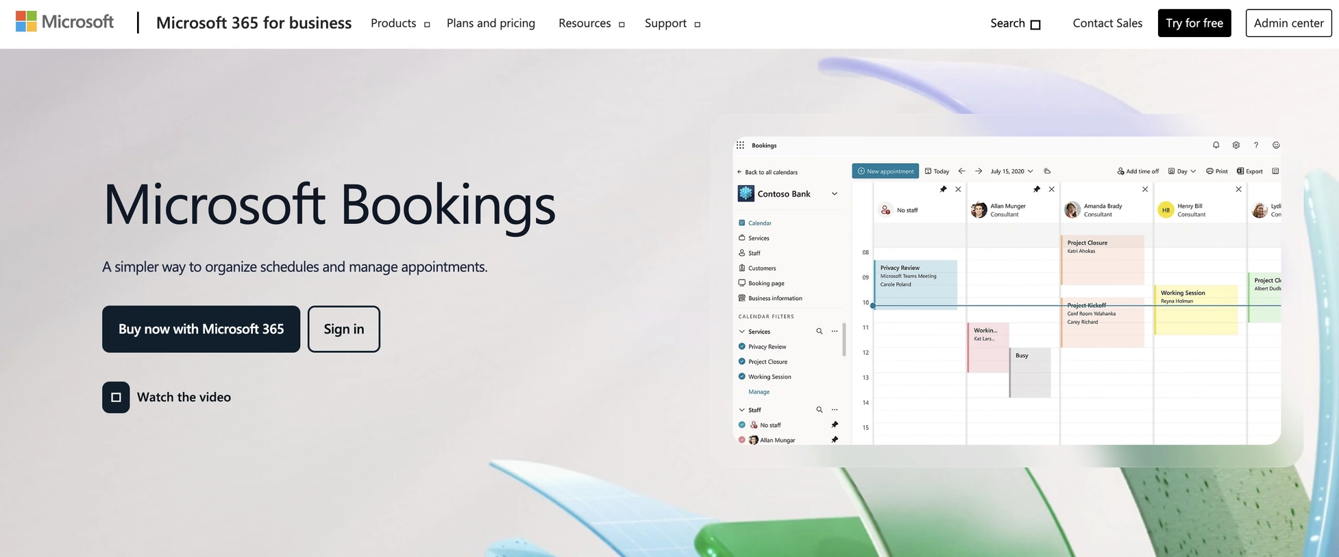 Microsoft bookings screenshot