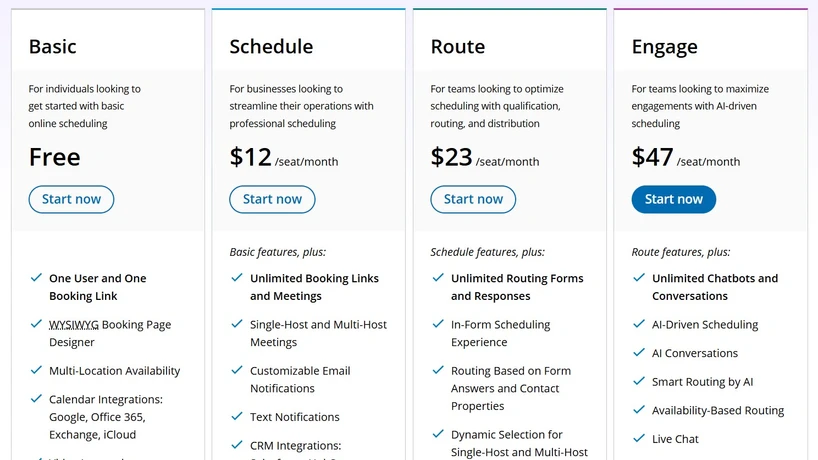 OnceHub Pricing screenshot