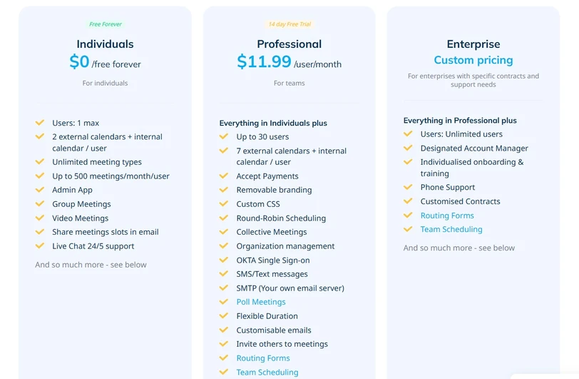 SimplyMeet.me Pricing screenshot