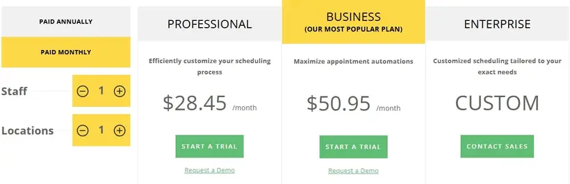 TimeTap Pricing screenshot