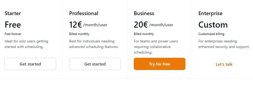 Zeeg Pricing screenshot