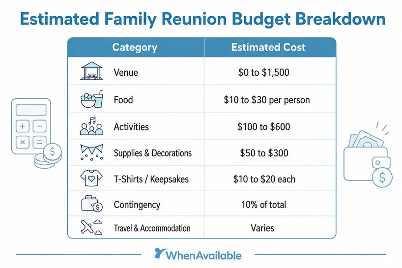 Family Reunion Budgeting Planning Illustration