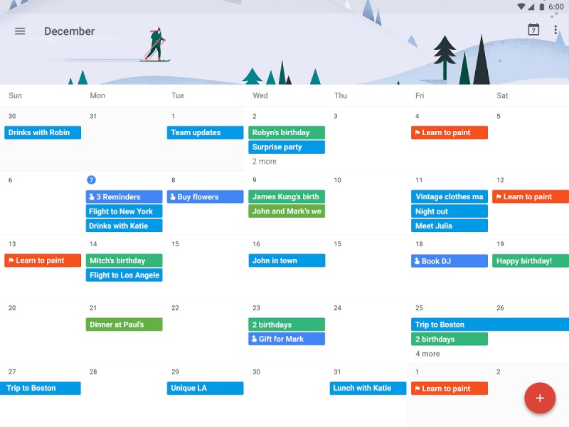 A screenshot of a Google calendar.