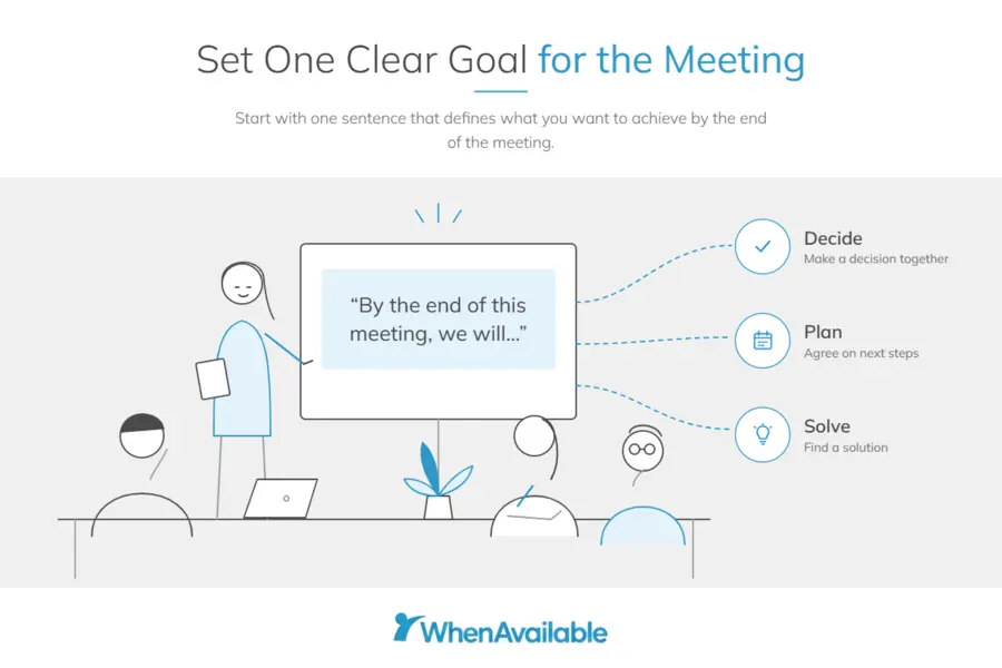 Set one clear goal for the meeting illustration