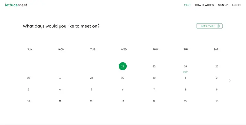 LettuceMeet homepage screenshot