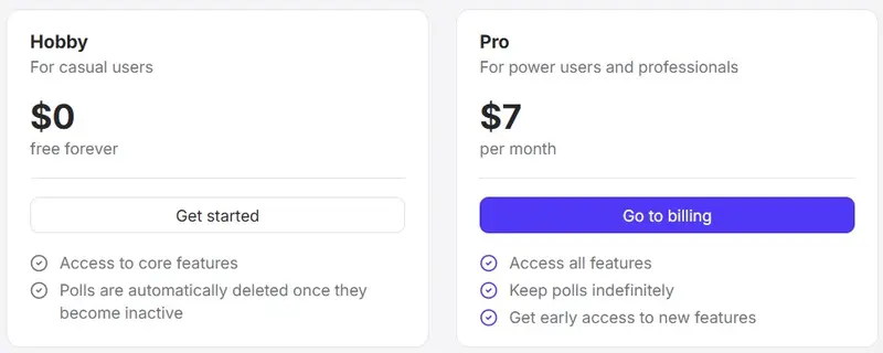 Zoom Scheduler Pricing screenshot