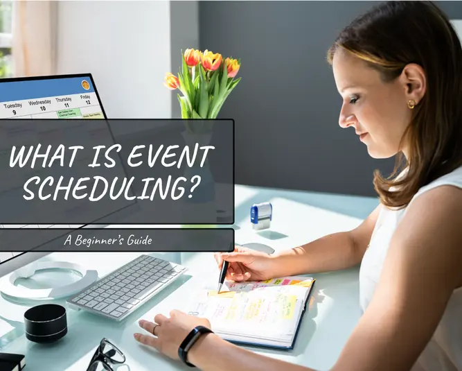 cartoon person scheduling an event