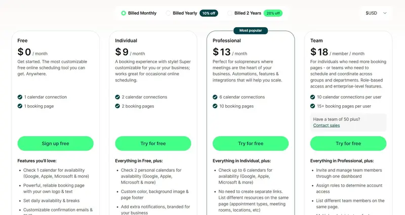 YouCanBookMe pricing