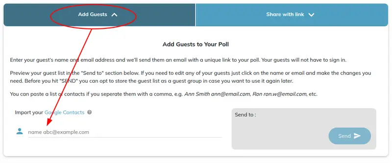 Add guests by sending email invitations