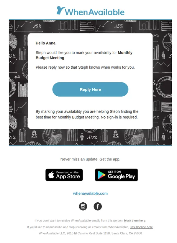 Budget planning theme email invitation