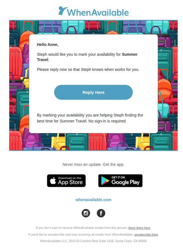 Themed email invitation example