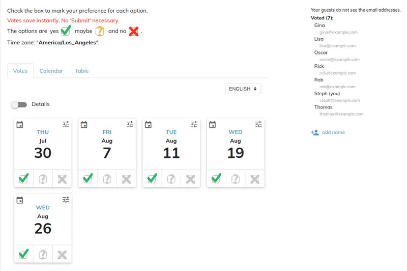 Compact votes view screenshot