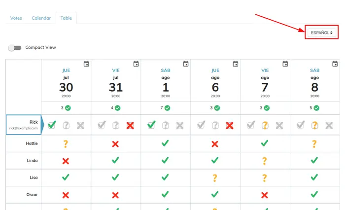 guest reply page language selector dropdown