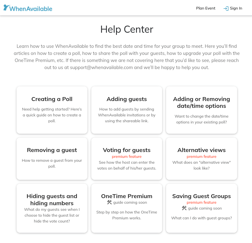 help center screenshot