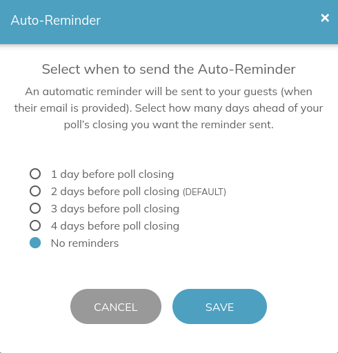auto-reminder settings dialog screenshot