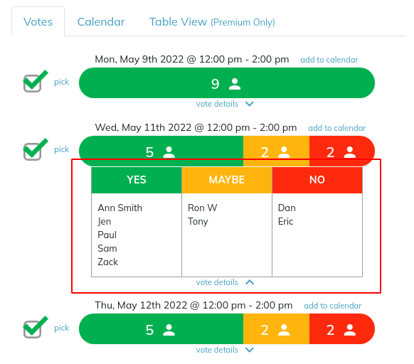 vote details screenshot